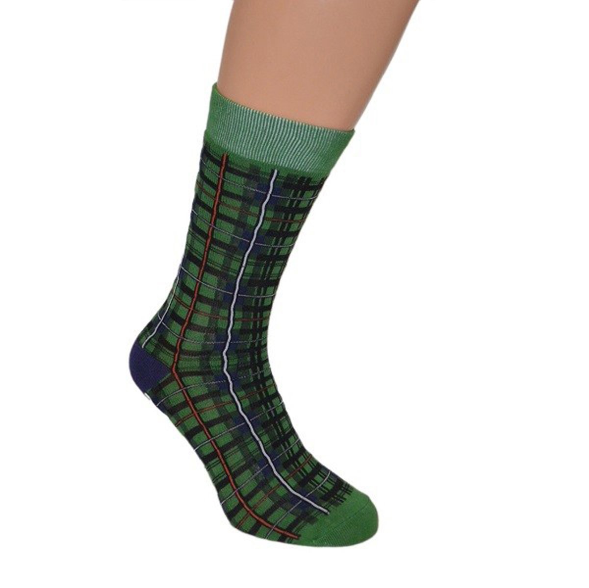 Gtr-Prestige Giftware Unisex Green Scottish Tartan Mackenzie Inspired Design Woven Socks (Green) (Large Adult Uk 7.5-12 Euro 40.5-46)