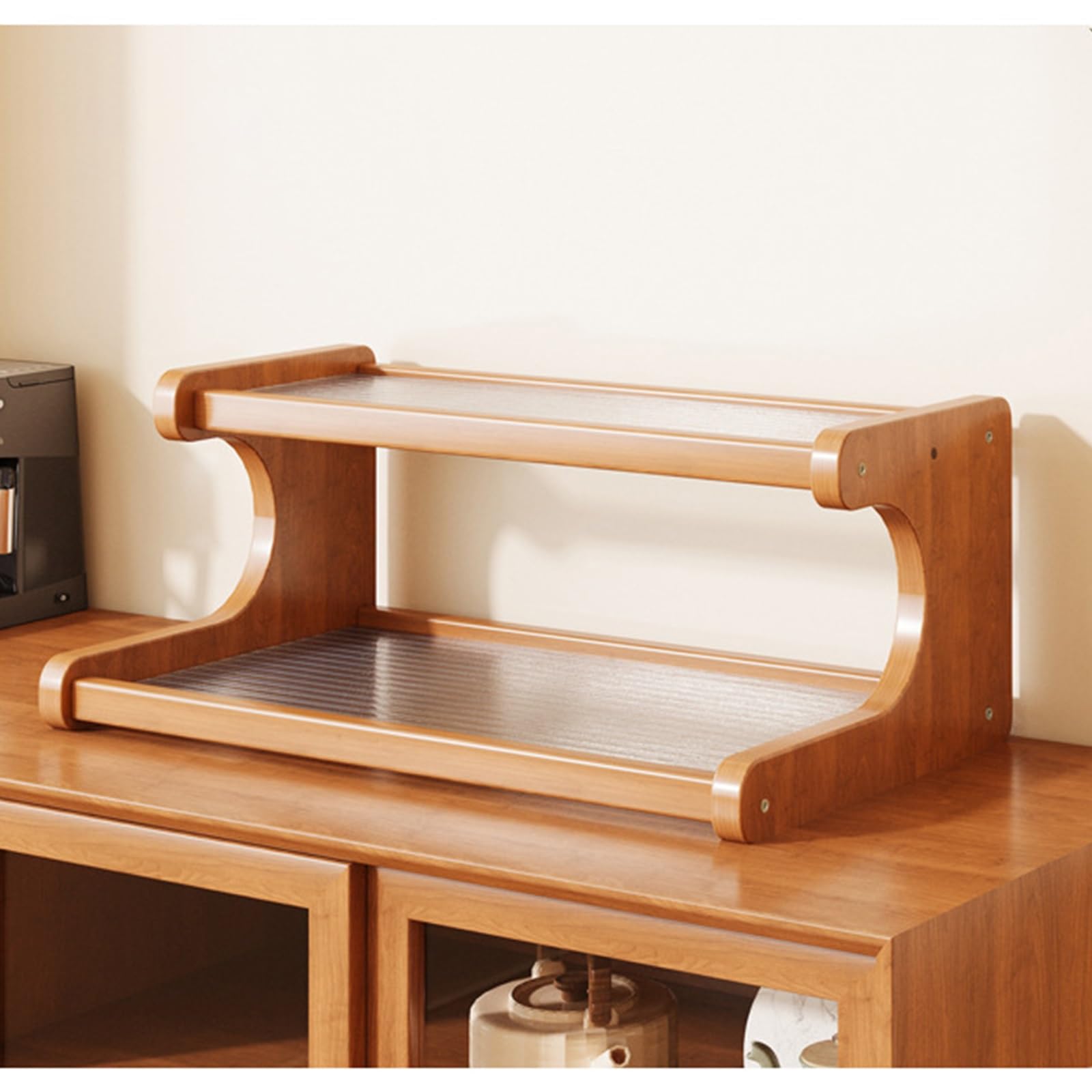 Organisateur de bureau en bois avec cloison acrylique pour trier vos dossiers