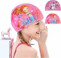 Cuffie Da Nuoto Bambina Halinuia - 2 Pezzi In Silicone - Motivi Unicorno E Sirene - Impermeabili 3-9 Anni - Foto 2