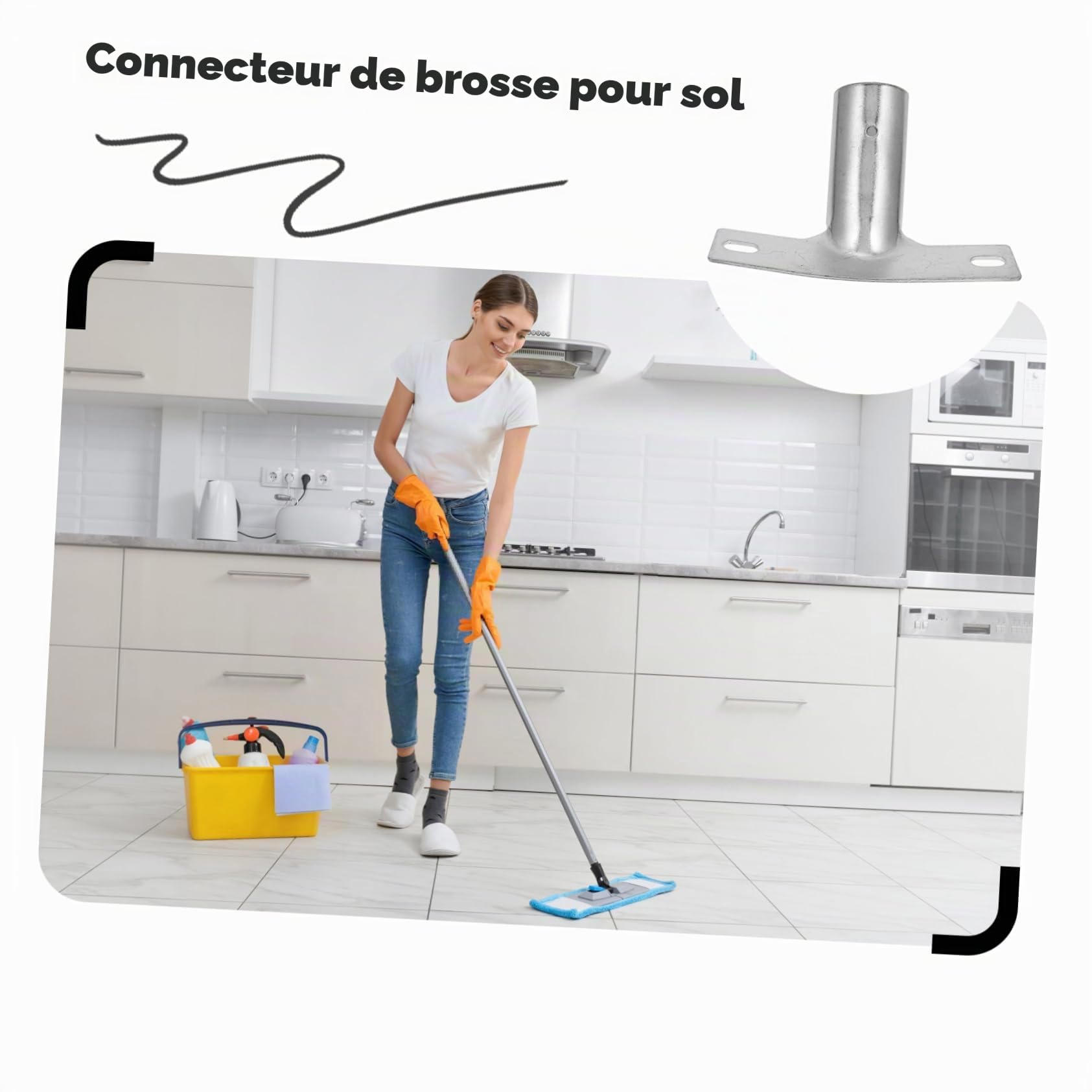 Adaptateur De Support De Manche À Balai 3 Pièces Connecteur Métallique Fileté Pour Balai Brosse Et Nettoyant Sol Adaptateur Tête De Durable Et Facile À Installer