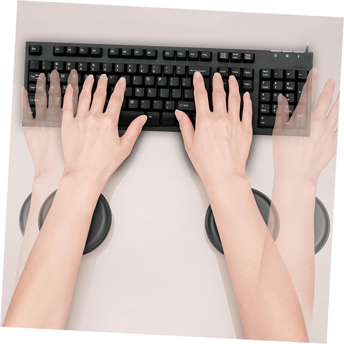 HOMSFOU Poggiapolsi per Mouse in Pu Nero Supporto Ergonomico, Tappetino Antiscivolo per Mouse da Gioco e Ufficio, Cuscino Gomitiera Protettiva per Alleviare Affaticamento Polso e Uso