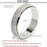 Vista 47 de Titanium Stainless Steel Anxiety Ring for Women Men Fidget Spinner Ring, Size 6-12, Width 6MM, 5-Color: Rose Gold-Rainbow-Silver-Black-Blue