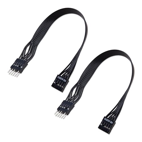 ZORZA 2Pcs 20cm 24AWG Front Panel Audio Extension Cable 9