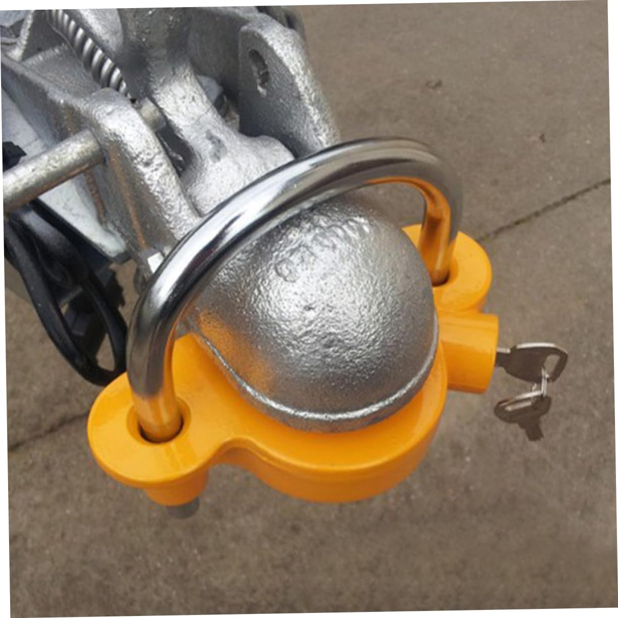 Ciieeo Travel Trailer Hitch Lock -Theft Towing Device for Rvs Boats and More Locking Mechanism Construction Key Included for Secure Coupler Connection