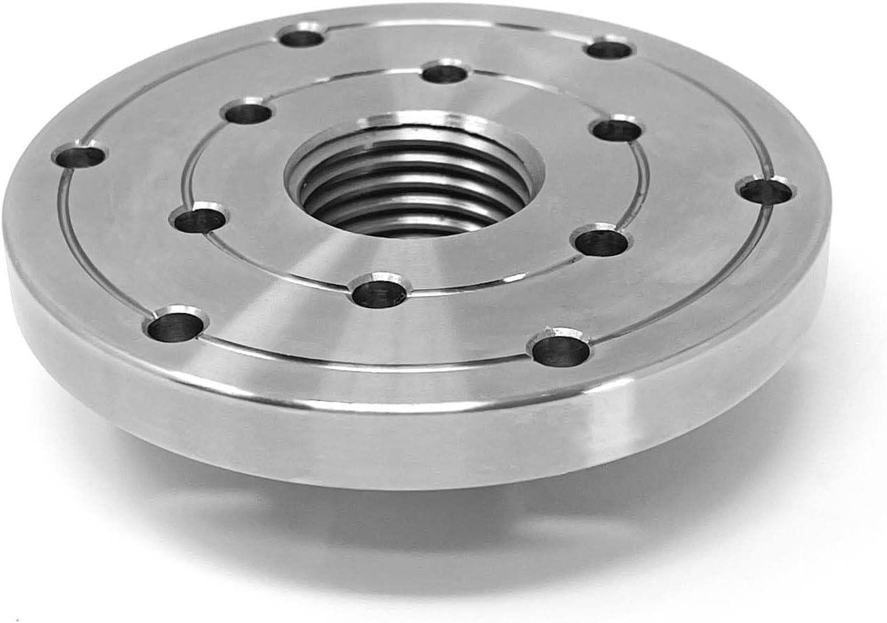 Maxwood 5107 4" steel wood lathe face plate, 1-1/4" x 8tpi threaded, with locking set screw