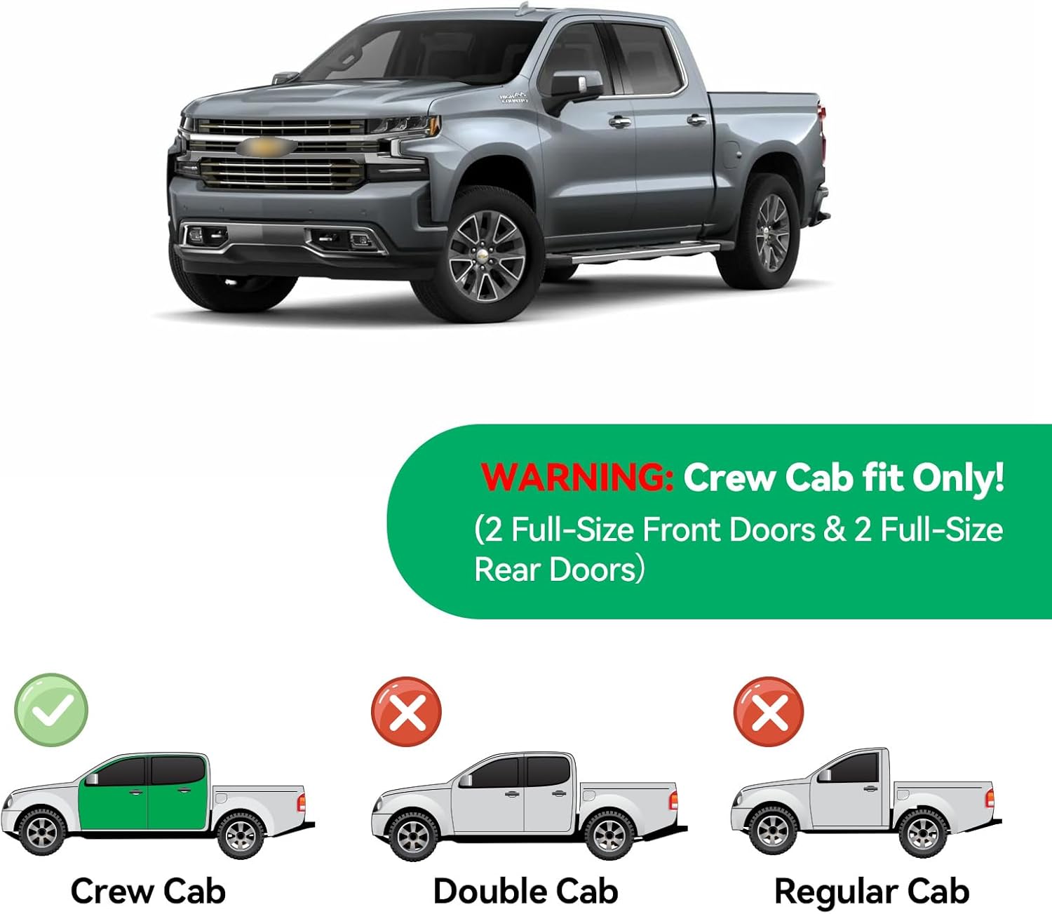 in-channel rain guards for chevy silverado/gmc sierra 1500 2019-2026 crew cab, window visor shields vent deflector shade wind dark smoke 2020 2021 2022 2023 2024 2025, tape-on outside-mount, 4pcs for 2019-2026 | chevy silverado/gmc sierra 1500 crew cab | in-channel