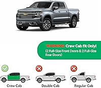 Vista 91 de Visera de ventana para Chevy Silverado 1500/GMC Sierra 1500/Avalanche/Suburban Crew Cab 2007-2013, protectores de lluvia, deflector de ventilación