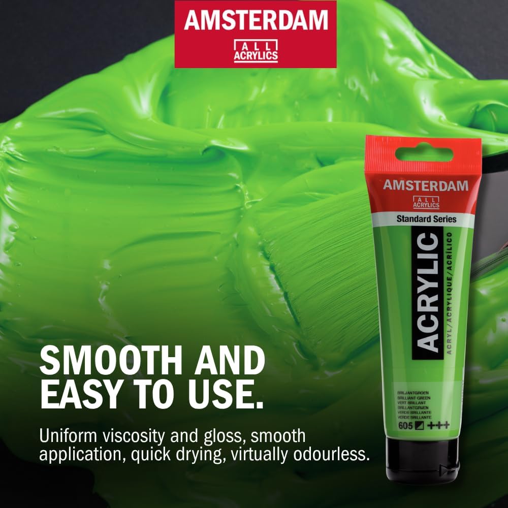 Amsterdam Standard Series Acrylic Paint Grey Tone Set | White, Grey & Black Shades (12 x 20ml) | Monochrome Black and White Set