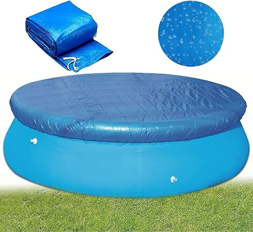 Cubierta redonda para piscina, cubiertas solares para piscinas sobre el suelo, protector de piscina contra el polvo con diseño de cordón para