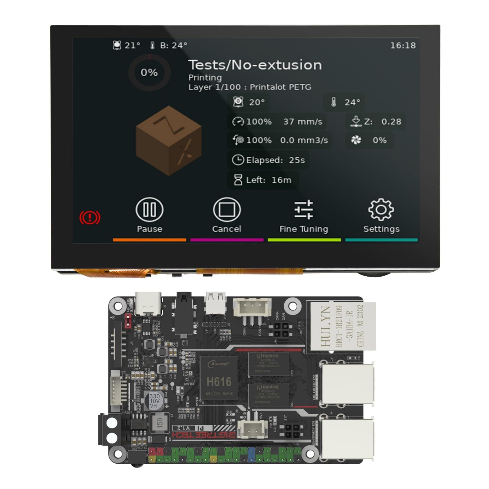 BIGTREETECH HDMI5 V1.1 5 Zoll IPS Touchdisplay – 800x480, Für Raspberry Pi 4/3, BTT PI, Klipper & SKR Boards (3D-Drucker)