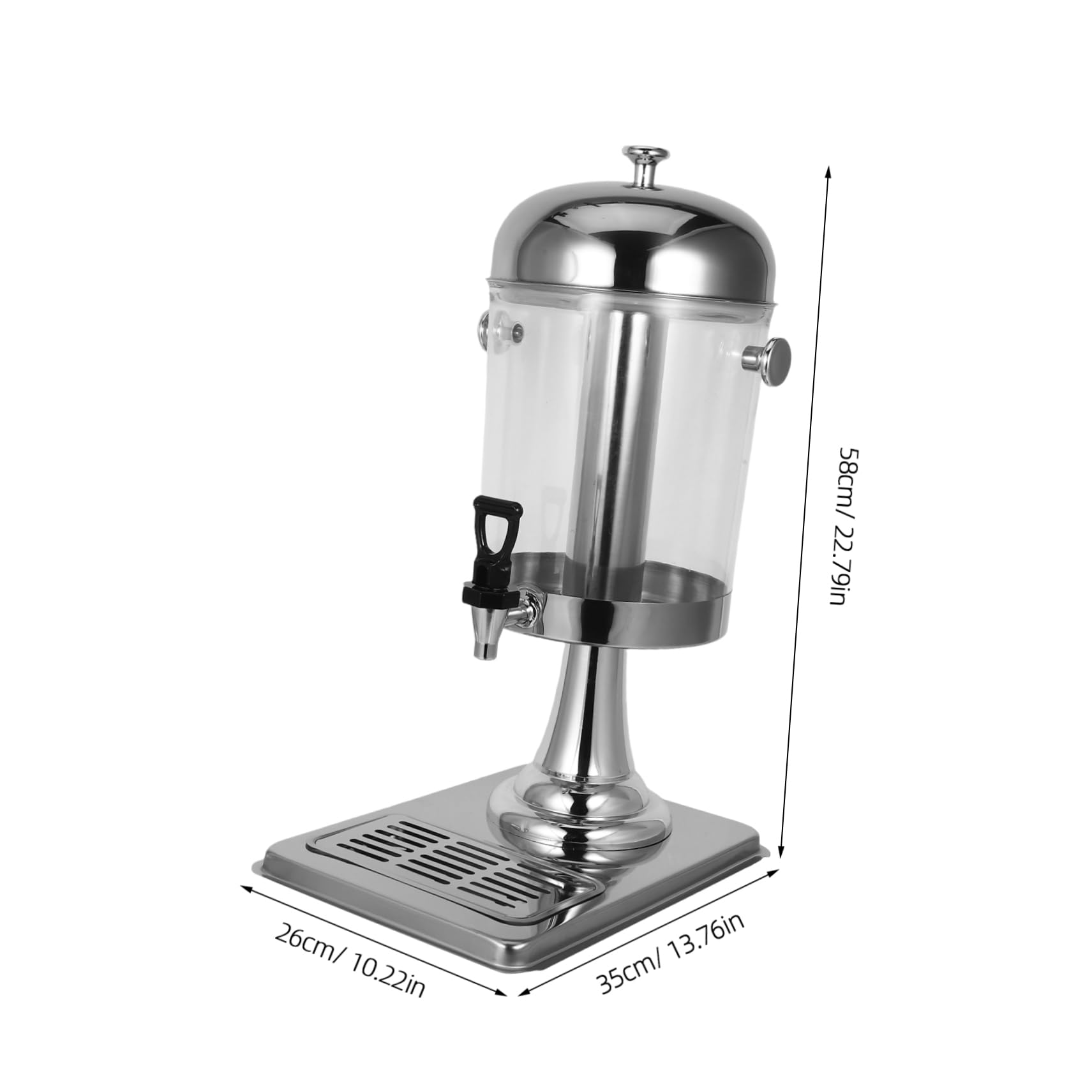 ULTECHNOVO Transparent Beverage Dispenser with Spigot Stainless Steel Drink Container for Hot Cold Beverages for Parties Events and Catering Supplies