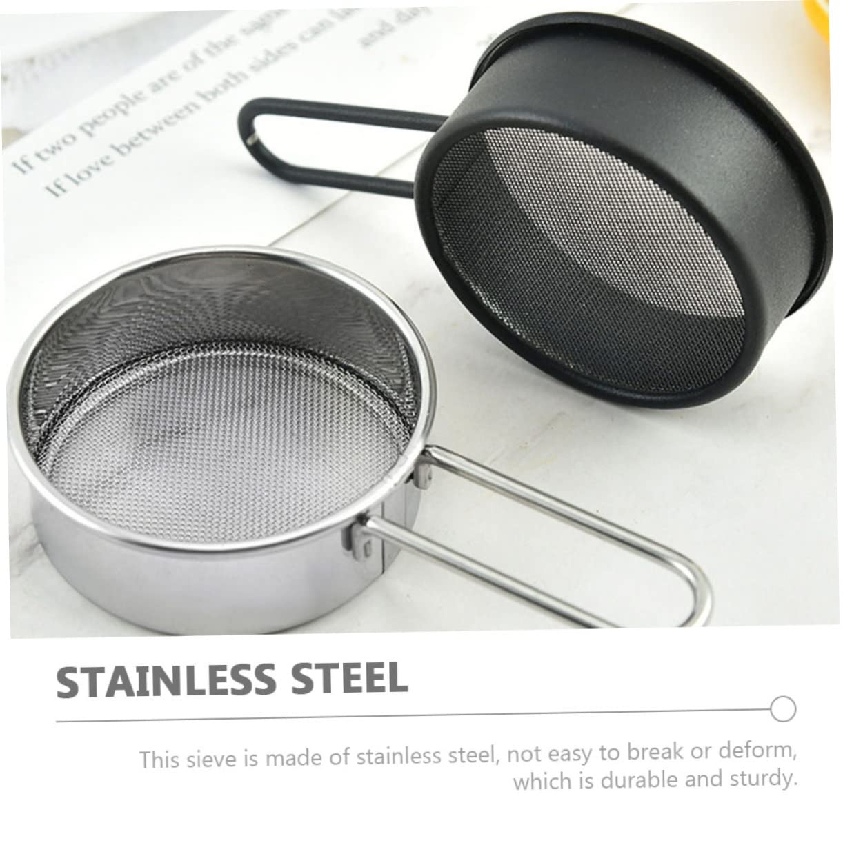 Set mit 10 winzigen Küchensieben aus Edelstahl mit feinem Netz – ideal zum Filtern von Mehl, Kaffee, Öl und Pulver – kreatives Siebwerkzeug für den Hausgebrauch
