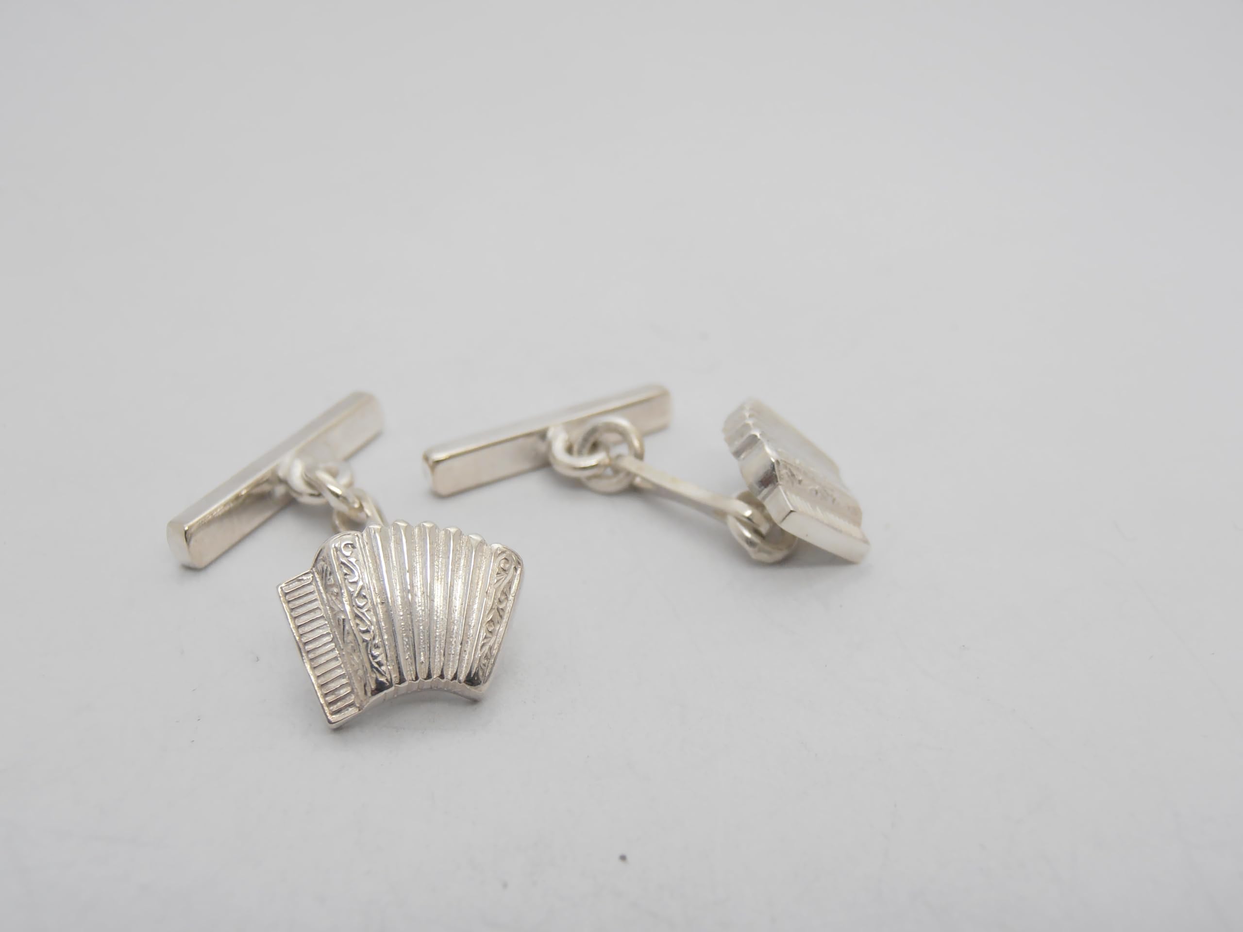 Fisarmonica : Gemelli in Argento 925 - Strumento Musicale - Musicista - Musica