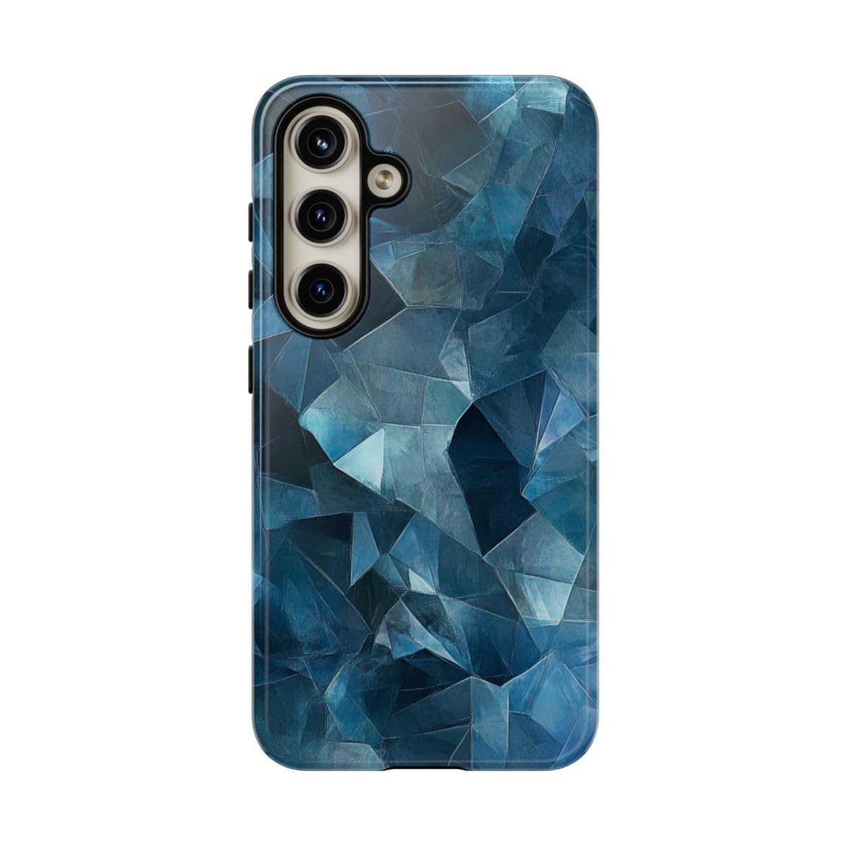 Coque Samsung S24 bleu cristallisé rigide brillante anti-chocs et rayures