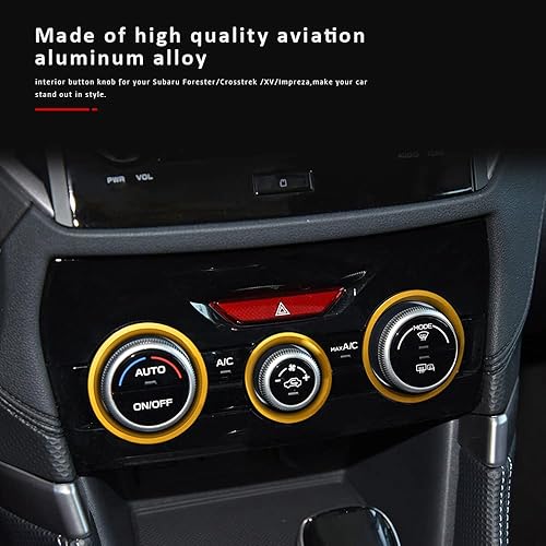 Miniatura 4 de Auovo Cubiertas de anillo exterior para perilla de control de clima de CA, accesorios para Subaru Crosstrek 2018-2022 2023  Impreza 2017-2023