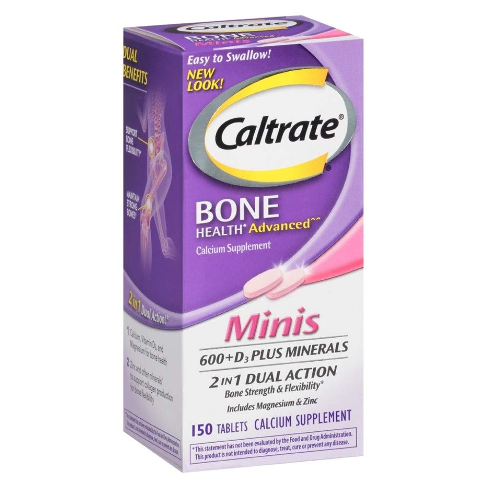 Caltrate Calcium& Vitamin D3 Supplement Plus Minerals Mini Tablets, 150 ea (Pack of 6)