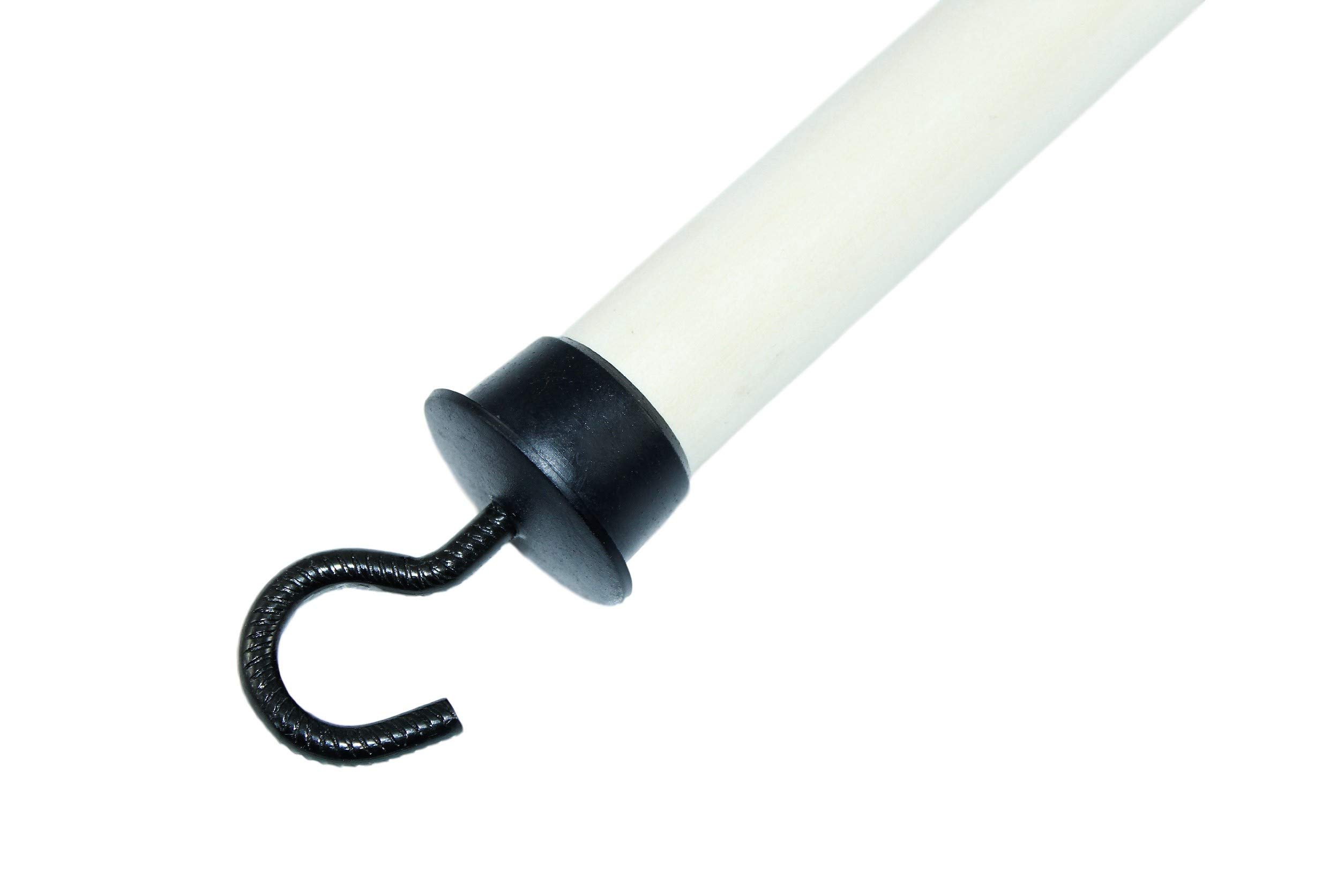 SN-TEC Bedienstab/Ziehstab/Ziehhaken für Bodentreppen und Oberlichter, Stab 100cm aus Holz und Haken aus Stahl