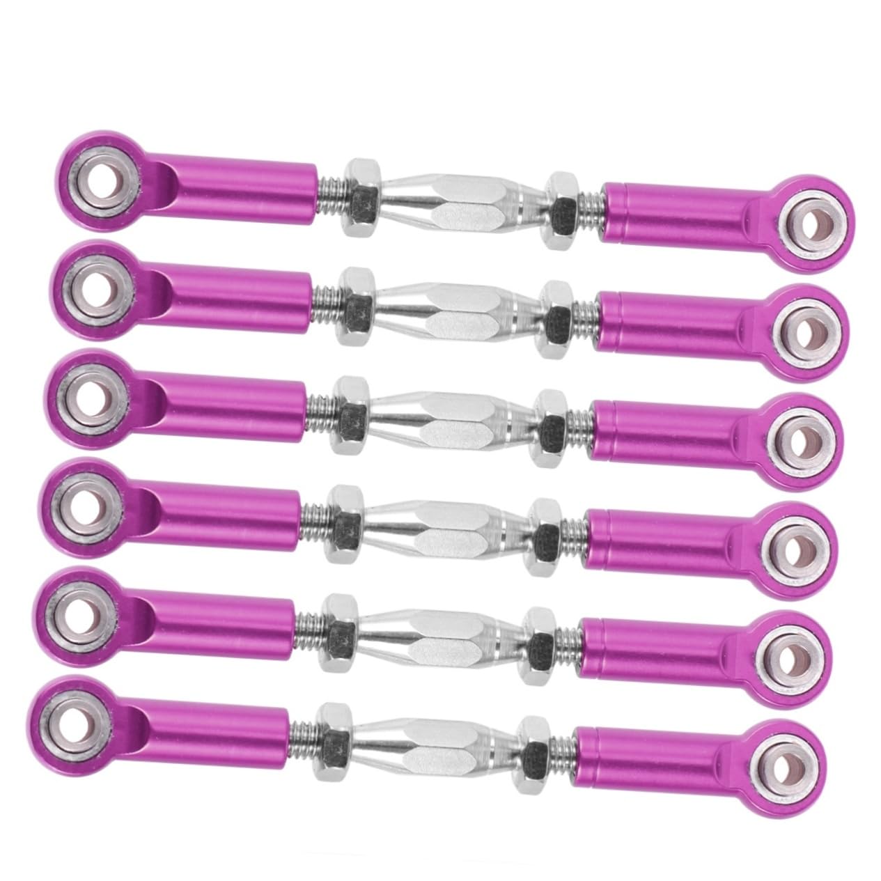 MOLUCKFU Turnbuckle Rod Linkage Set 6pcs 71mm Aluminum for 1/10 Scale Easy Install Remove Ideal for Car Rod Linkage