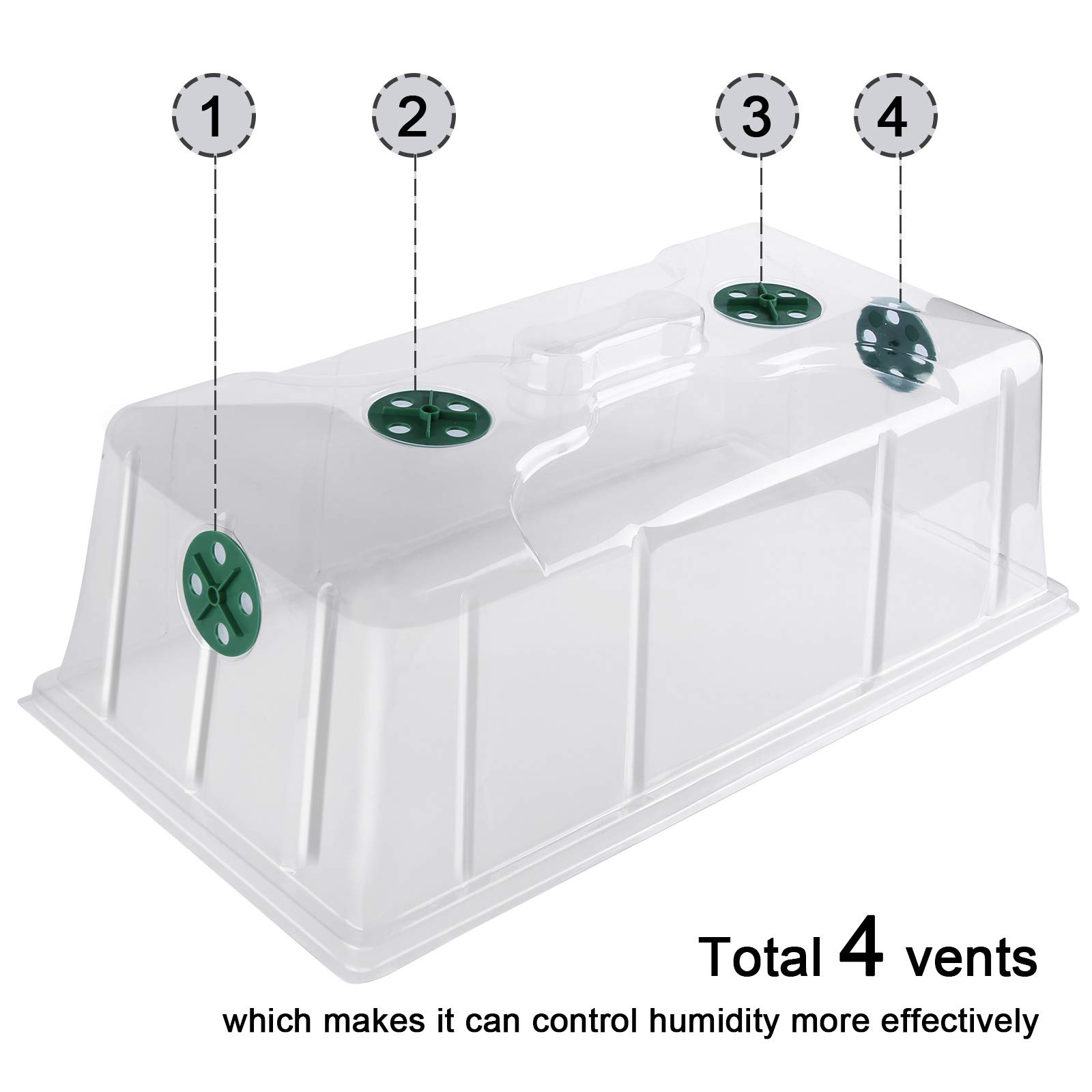 MIXC 5Pack 1020 Flat Trays with Humidity Dome Germination kit Seed