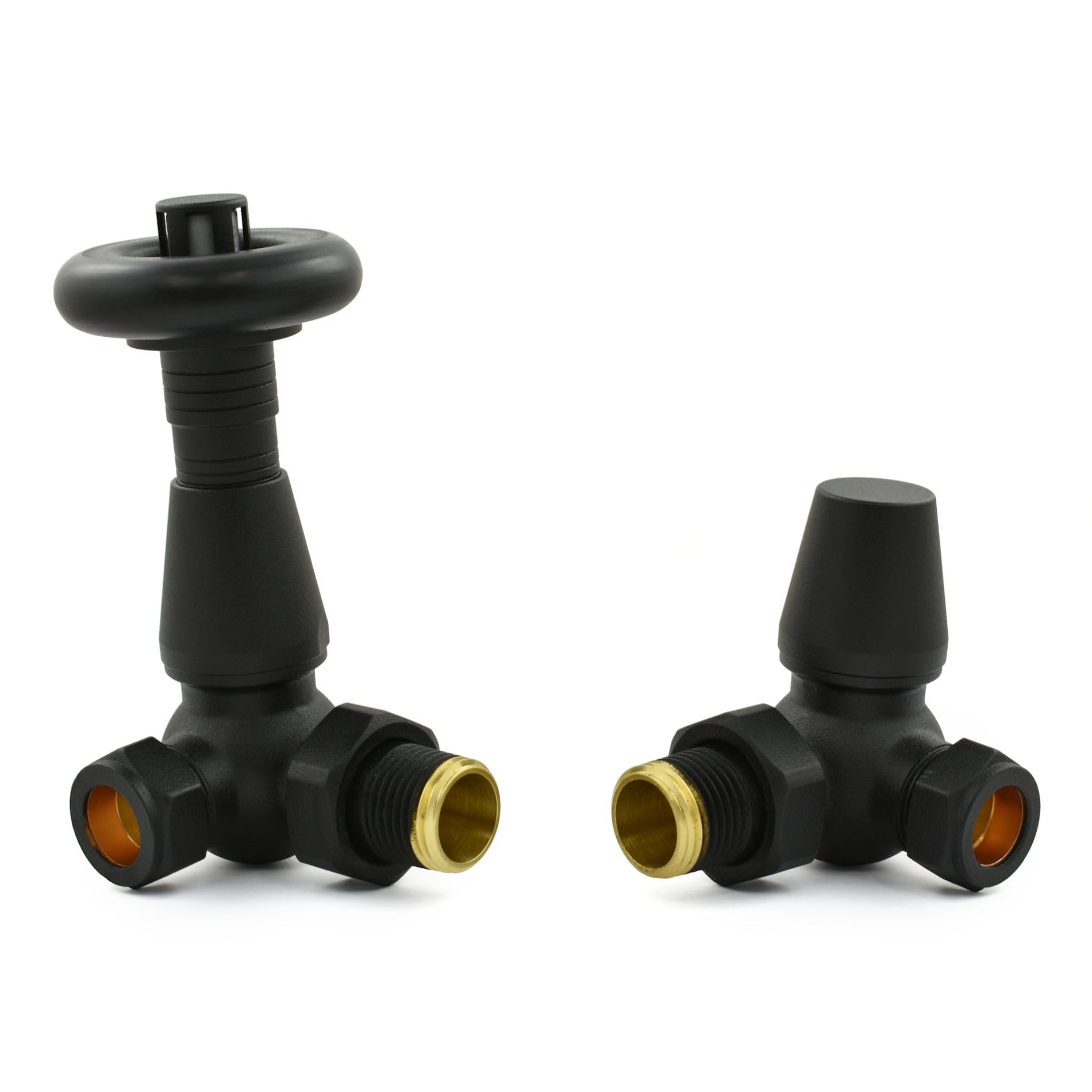 Hot Flow | Jordan Thermostatic Radiator Valve – Corner (Textured Black)