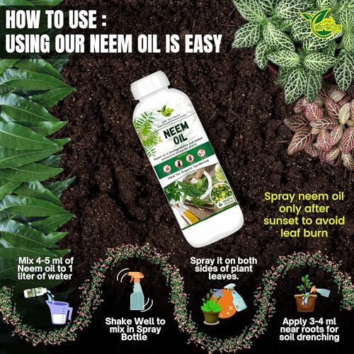 Image of Gauranga 100% Pure Organic Cold Pressed Water Soluble Neem Oil Concentrate 5 Liter | Natural Insect Pest Control & Fungicide for Plants Garden Agriculture | Easy Mix Spray for Indoor Outdoor Plants