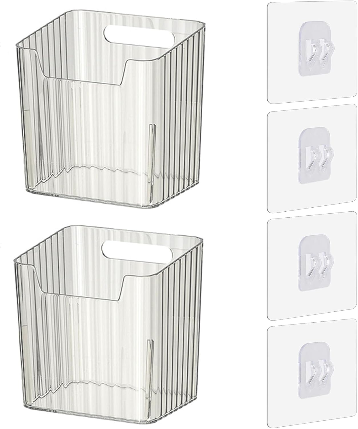 Amazon.com - Set of 2 Storage Organizer Bins Wall Mounted Floating ...