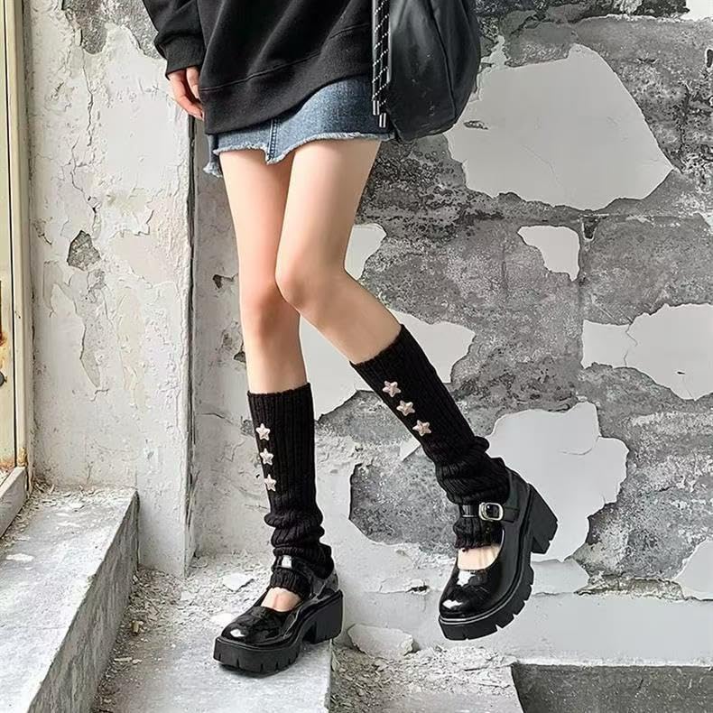 Star Leg Warmers for Girls Y2K Japanese Kawaii Harajuku Accessory Leg Warmers for Winter2