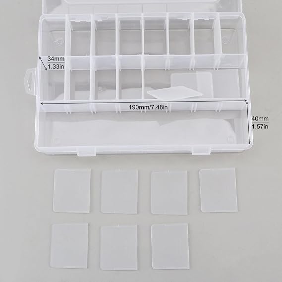 24 Compartment Electronic Component Storage Box Case, SMD SMT Case, Electronic Boxes (7.63 x 5.19 inch)