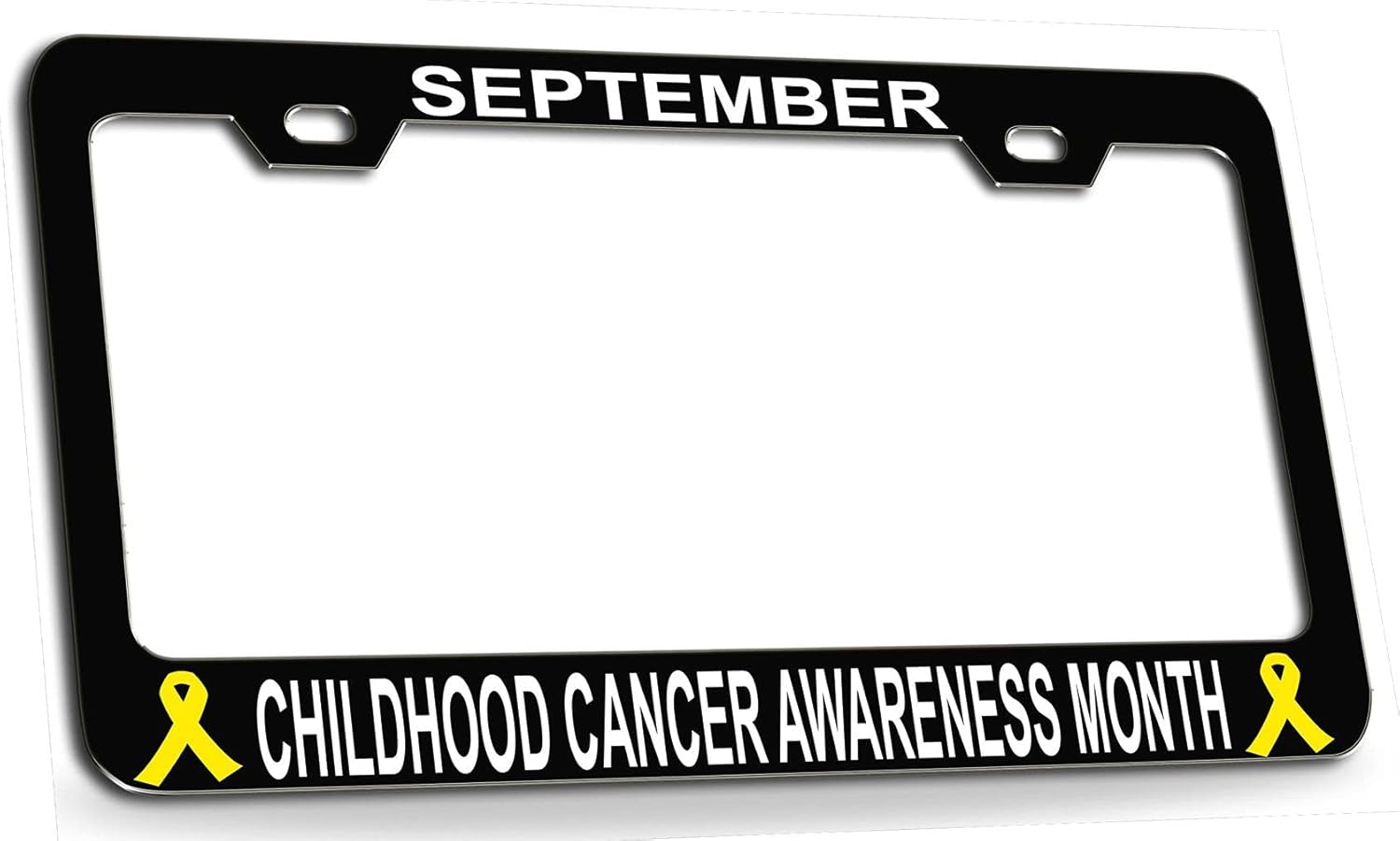 September Childhood Cancer Awareness Month Cancer Awareness Steel Metal License Plate Frame bw, L86