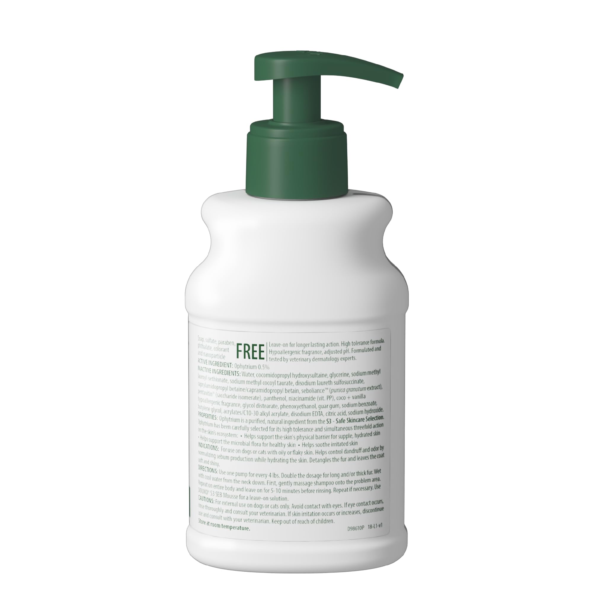 DOUXO Champú S3 SEB, champú para la caspa para gatos y perros, solución para la caspa para perros y gatos, champú calmante para gatos, champú eficaz para perros, limpiador de perros y gatos para piel