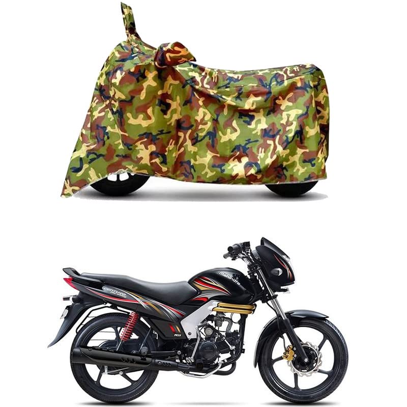 Image of Waterproof 100% PVC Coated Full Bike Scooty Two Wheeler Body Cover Compatible for Mahindra Centuro /UV-Rays /Heat Protection /Birds Dropping /Scratchproof /Dust Proof [6X6 Jungle Print]