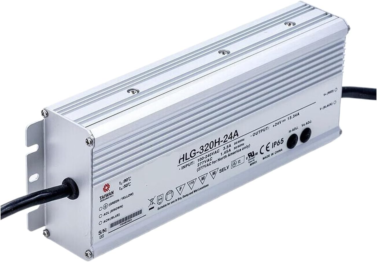 HLG-320H-24A 24V 320W LED Driver - IP65 Waterproof for Horticulture & Outdoor Lighting