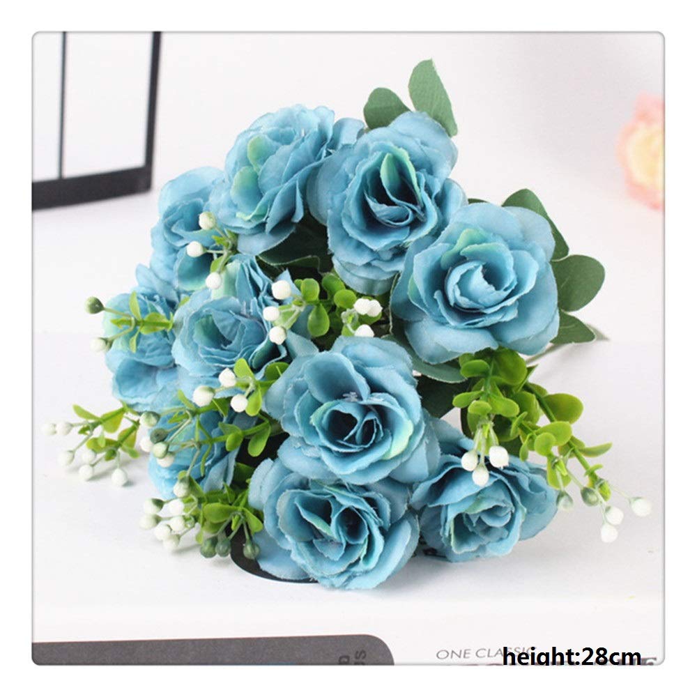 Bouquet di Fiori Artificiali Perla Europea Rose di Alta qualità Falsi per La Casa Decorazioni per Feste Cerimonia Fiori Regalo 28cm
