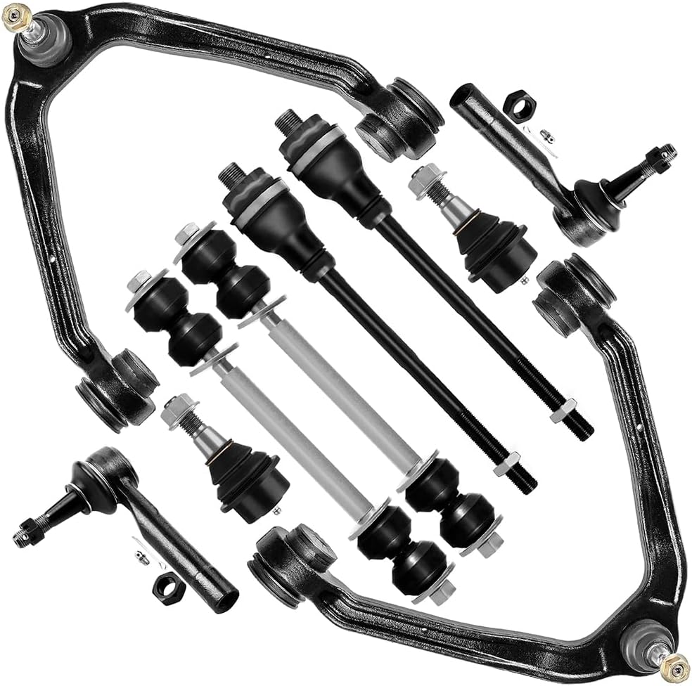 10pc Set Front Suspension Kit Upper Control Arm Tie Rod End Sway Bar Link Lower Ball Joint Replacement for 1999-2006 For Chevy Silverado 1500 2000-2006 For Chevy Tahoe