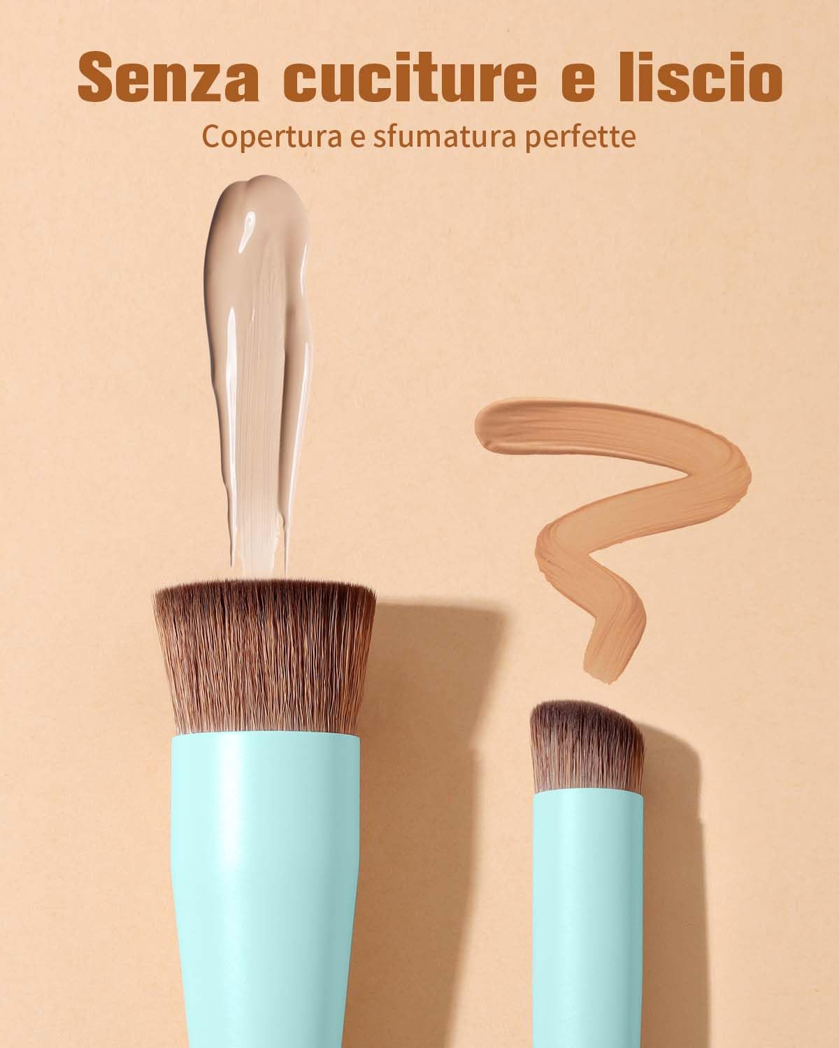 Eigshow - Pennello per fondotinta e correttore, pennello per make-up a doppia estremità per una copertura impeccabile del fondotinta, correttore per il contorno occhi, vegano e senza crudeltà (D110B)