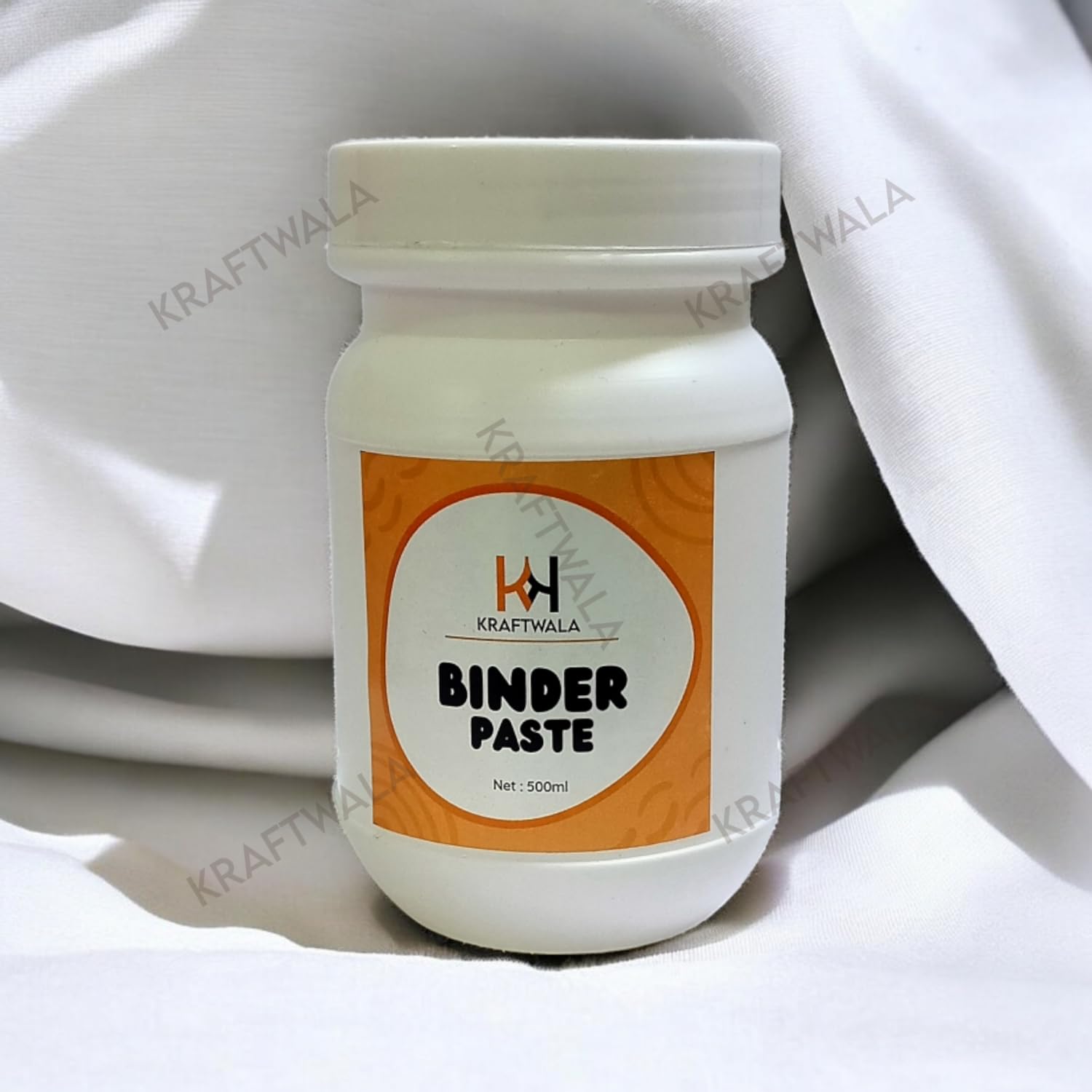 Kraftwala Block Printing Binder Paste (500 ml) For Light Color Fabric (Set of 1, White) 1