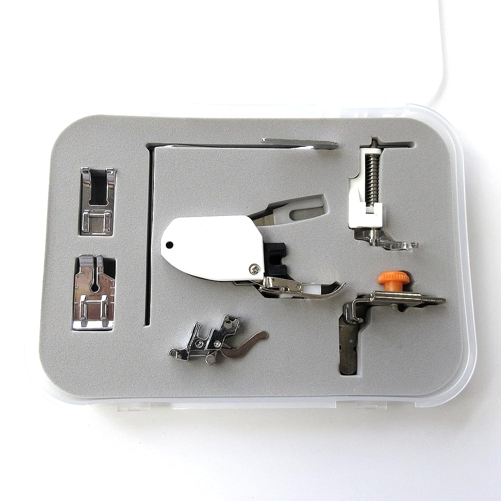 Evernice Same With Photo 7 Presser Feet & Plastic Box For Babylock Bernina Bernette Brother Elna Viking Janome (New Home) Kenmore