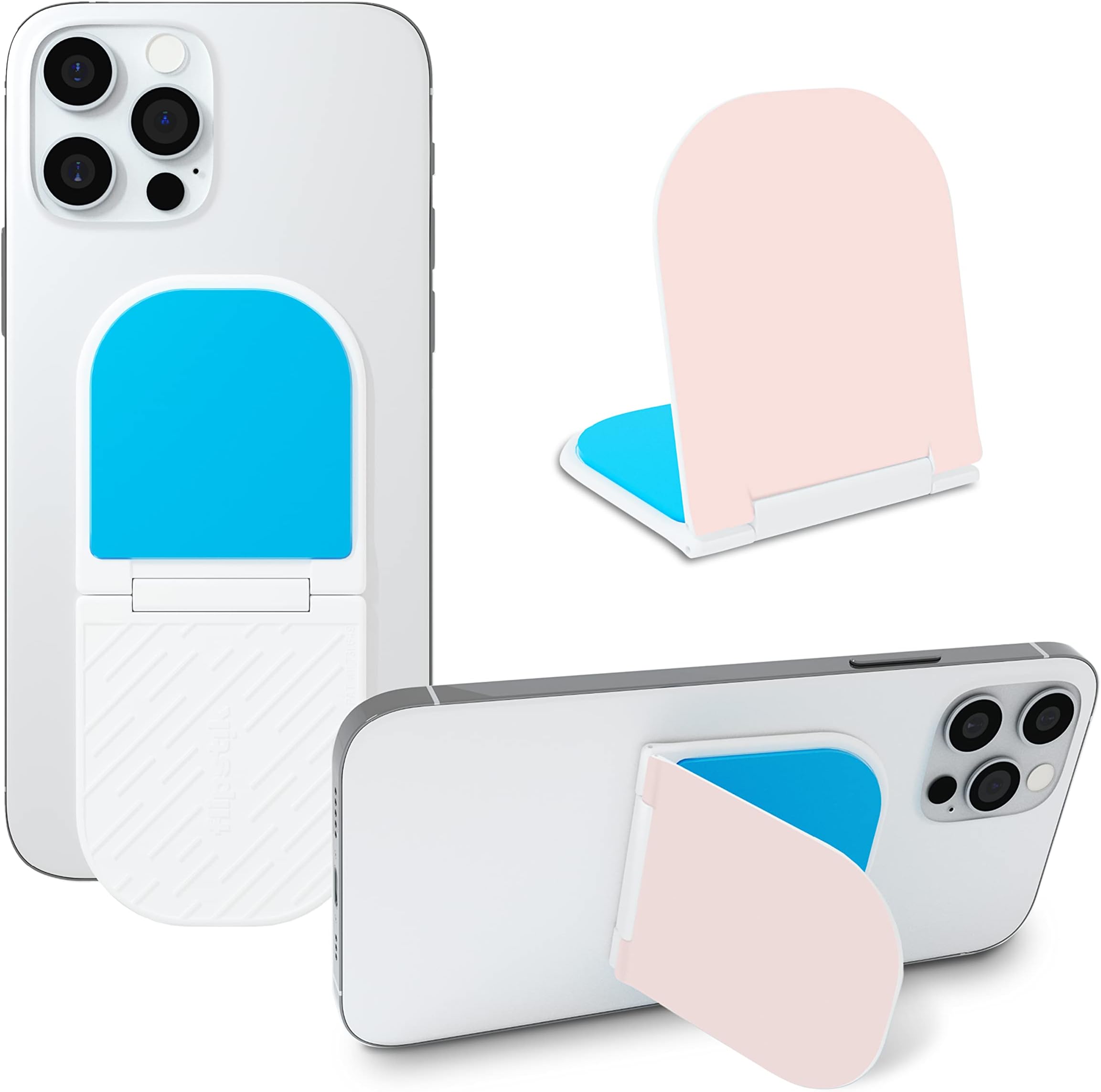 Flipstik 3.0 Foldable Self Adhesive Phone Mount - Sticks to Flat Surfaces - Hands Free Selfie Video Car Mount Phone Stand Travel Accessories - Adhesive Phone Mount (Rose Gold[Pink)