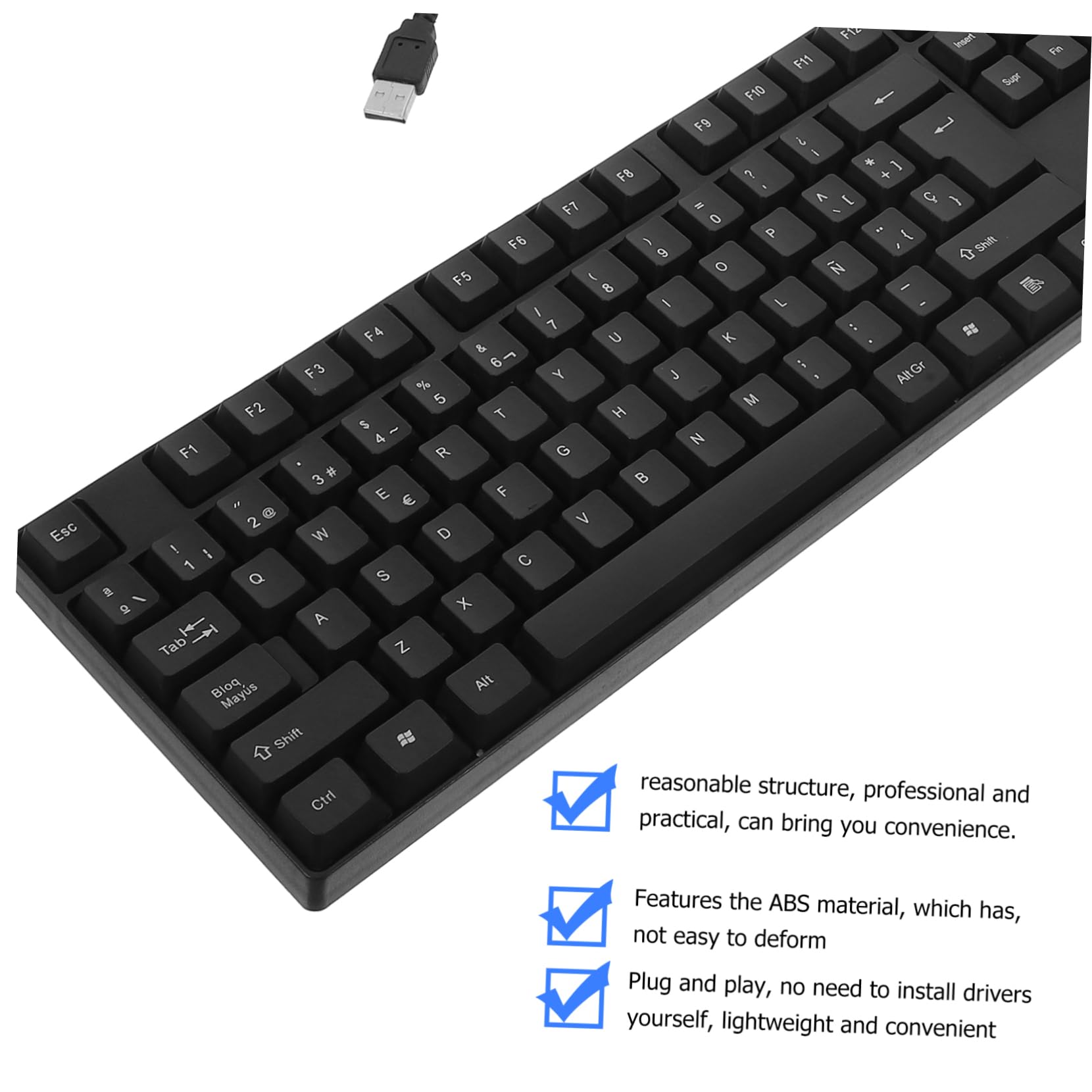 SHINEOFI Tastiera e Mouse Combo Usb Cablato Senza Driver Per Digitare Giocare e Lavorare