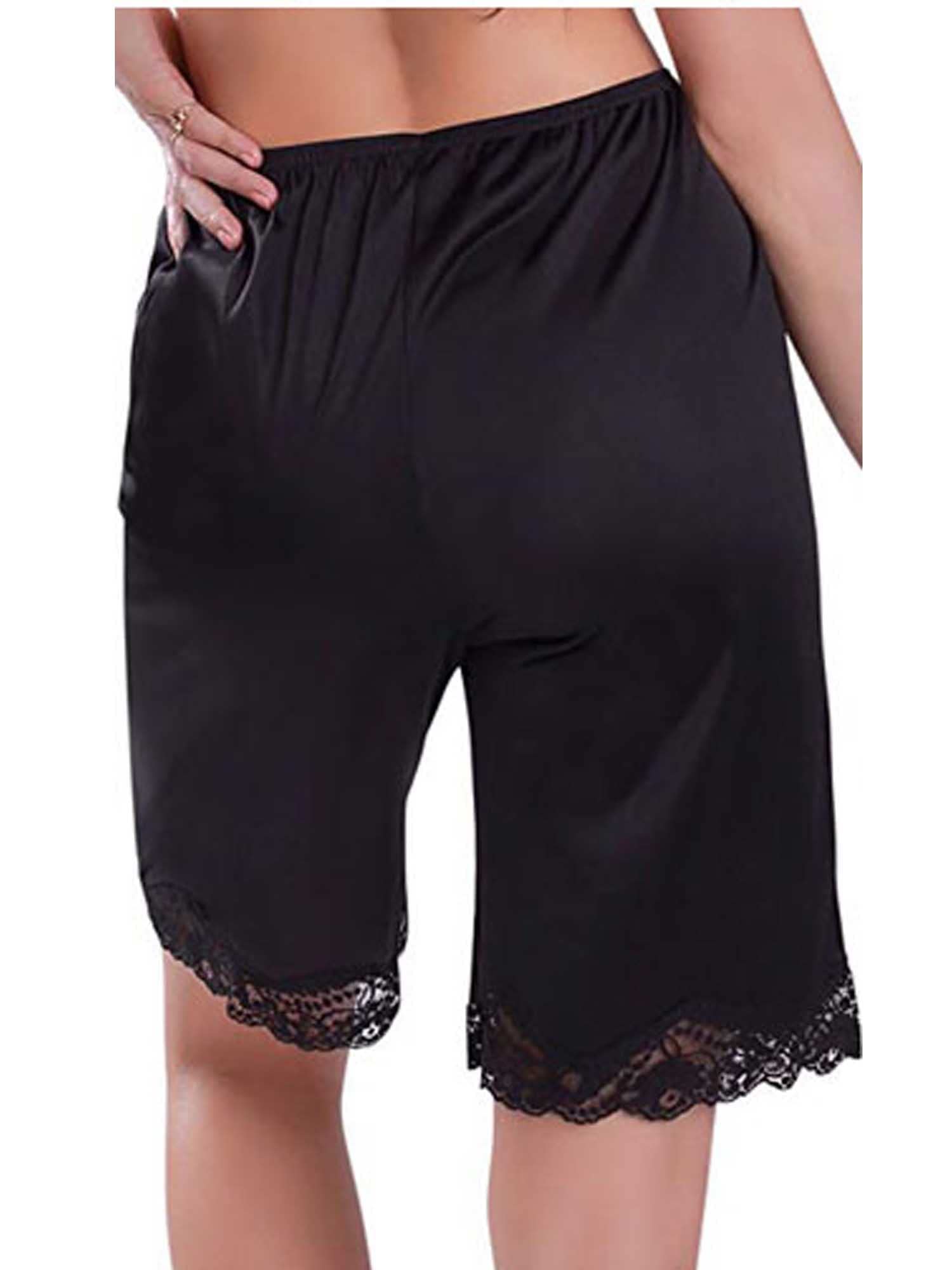 Mutandine da donna in raso di seta, con bordo in pizzo, con elastico in vita, mutandine francesi, sottoveste, sottoveste, sottoveste sotto il vestito