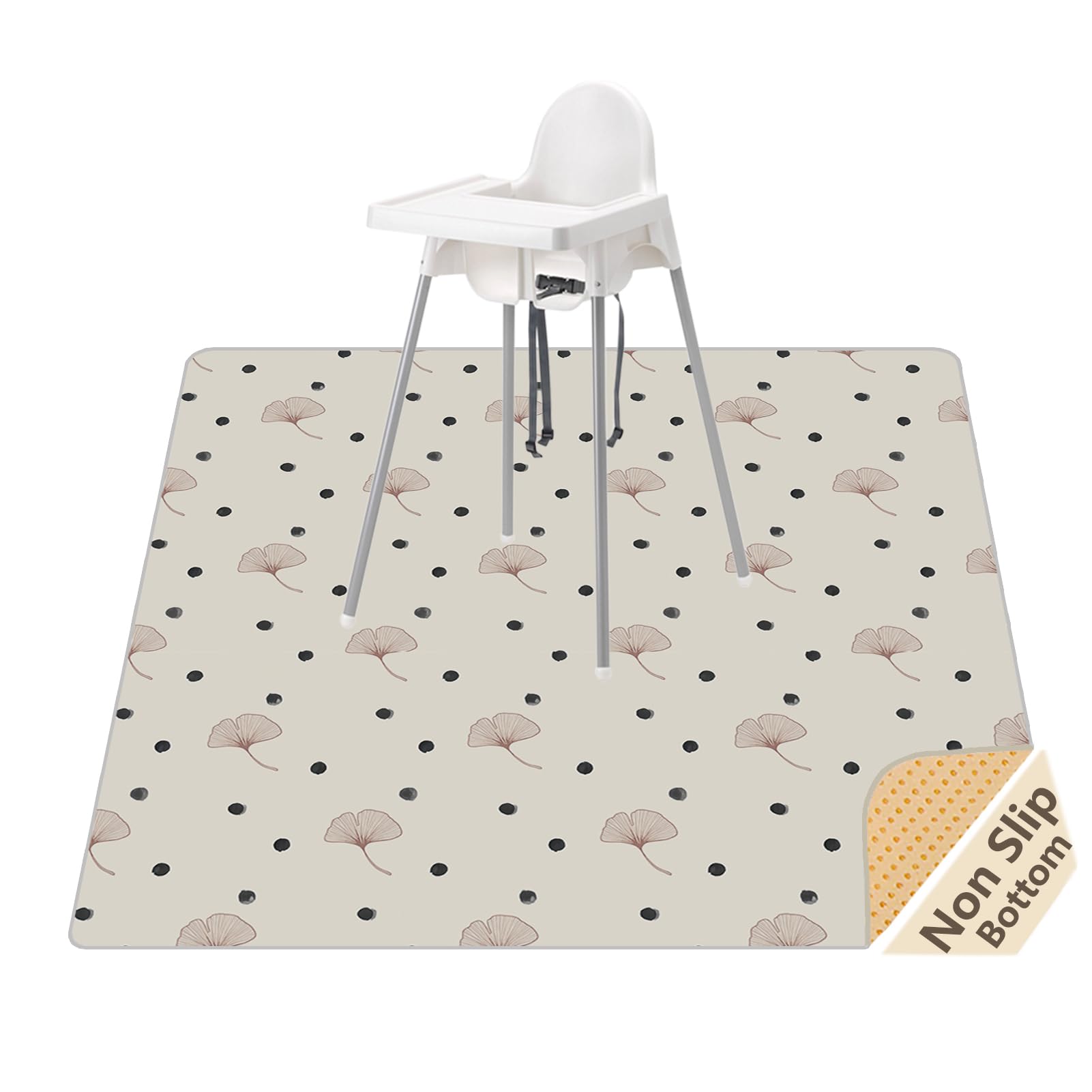 Splash Mat for Under High Chair, Waterproof Washable Highchair Splat Mat