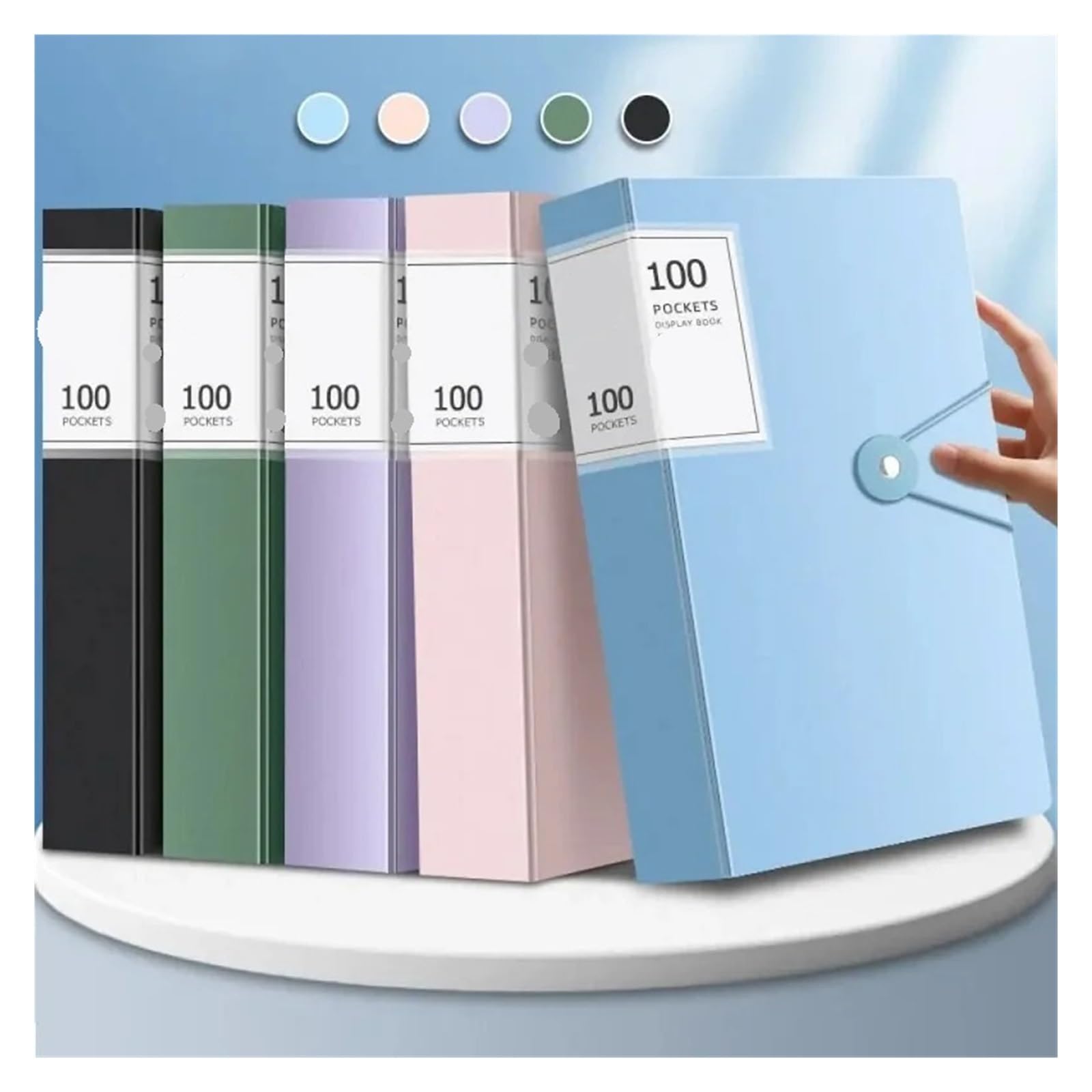Carpeta de Archivos A4 de Gran Capacidad Organizador de Documentos Multifuncional Resistente al Agua y al Polvo Soporte de Documentos de Escritorio Contrato Carpetas De Fundas A4(Sky Blue)