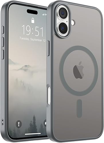 Miniatura 103 de SUPFINE - Funda magnética para iPhone 14 Pro Max (compatible con MagSafe), (protección contra caídas de grado militar de 10 pies), delgada, Negro