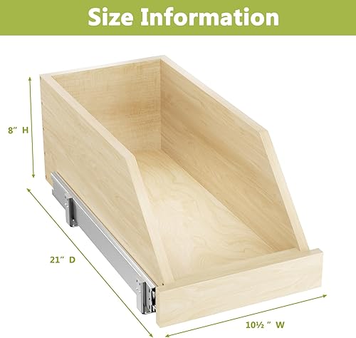 Miniatura 6 de ROOMTEC Organizador de gabinete extraíble con riel de extensión completa, estante extraíble para despensa de armario de cocina, organizador de