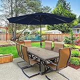 SERWALL Upgraded 9' Patio Umbrella Outdoor Table Umbrella, Navy Patio Umbrella, Market Umbrella with...
