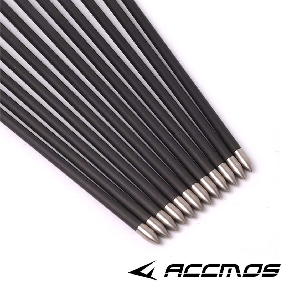 ACCMOS 31 Pollici Frecce in Carbonio Spine 250 350 400 500 600 700 800 900 1000 OD 5,6mm ID 4,2 mm Caccia Pratica Frecce, per Adulti Giovani Arco Compound Arco Ricurvo Riprese 6/12 Pezzi