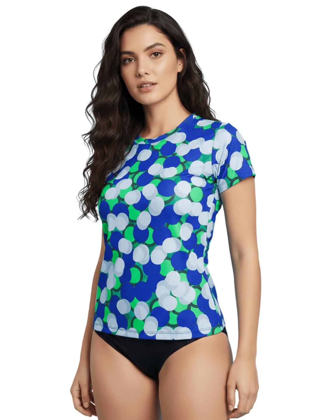 lycot Women Printed Nylon Swim T-Shirt for Beach & Pool Wear-picture-38