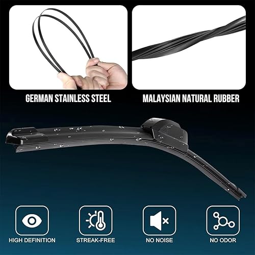 Miniatura 4 de Escobillas de limpiaparabrisas compatibles con VW T5 Transporter Caravelle Multivan California Kombi Shuttle - Escobillas para parabrisas delantero