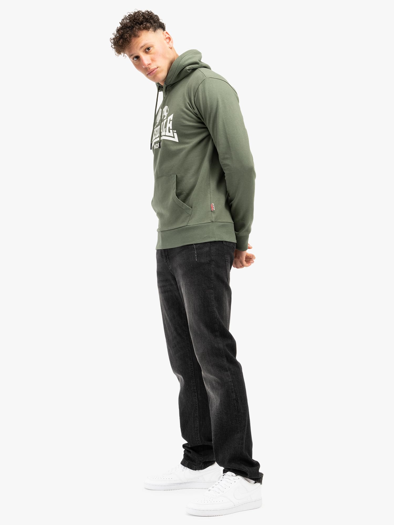 Lonsdale London FREMINGTON Hombre Sudadera con Capucha Gris Regular