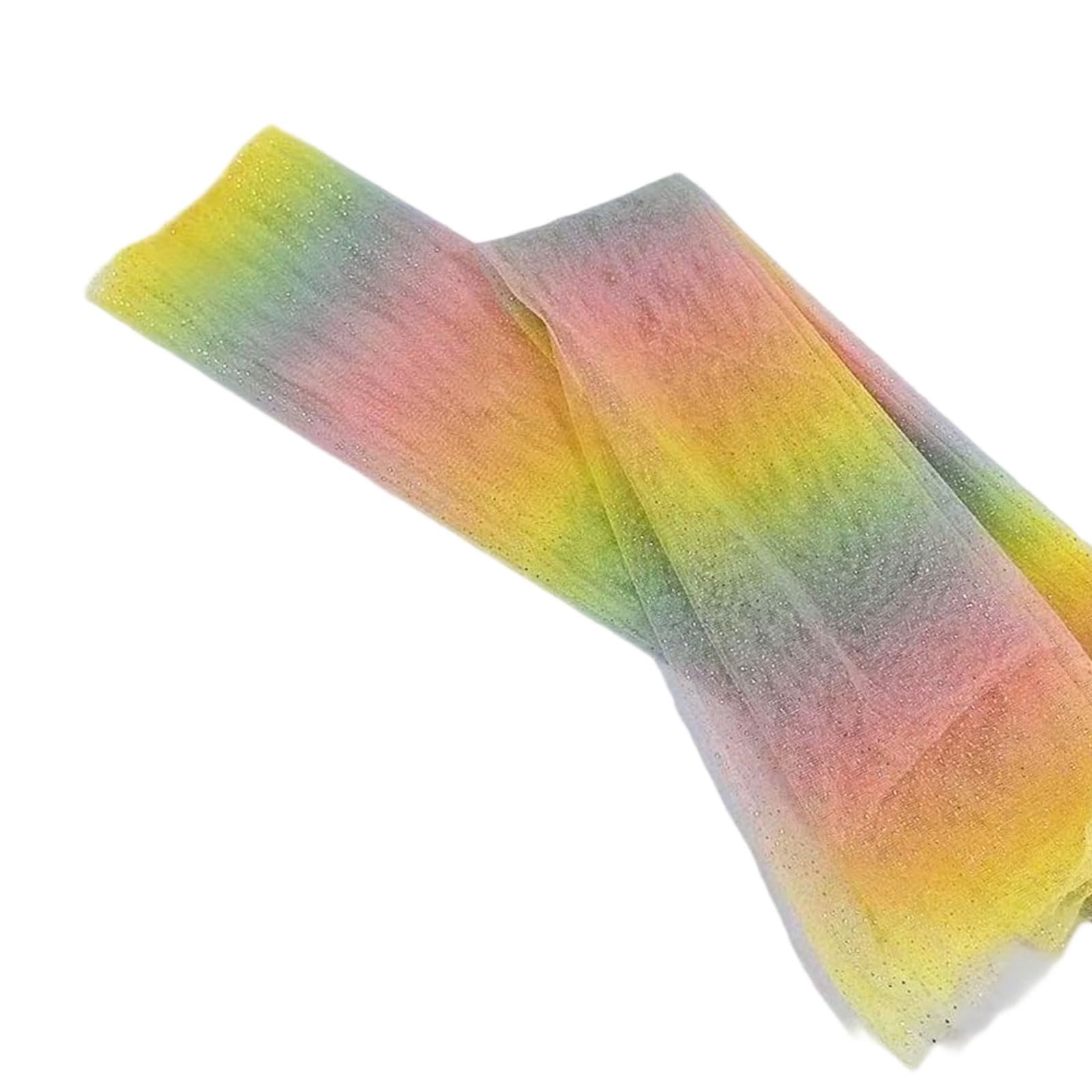 Carotoe Light Yellow Powder Shimmering Tulle Sheer Cloth 150Cm Wide Light Polyester For Evening Gown Decoration Project Light Weight Tulle Fabric